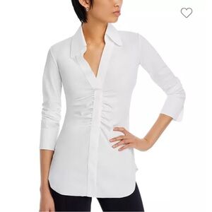 Chiara Boni white ruched blouse. Size 12 (48)